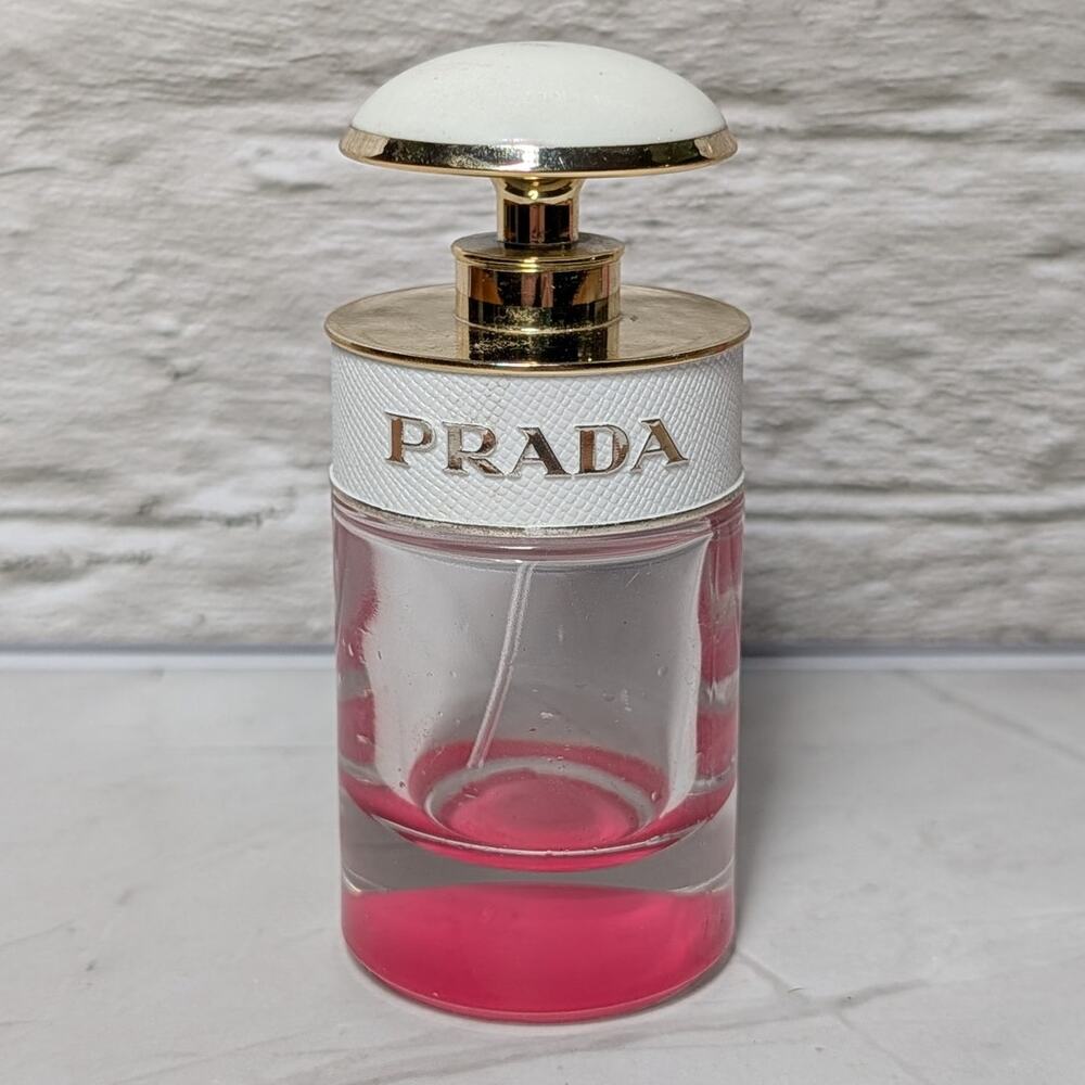 **EMPTY** Prada Candy Eau De Parfum 1oz Bottle, White & Pink, *FOR DISPLAY ONLY*